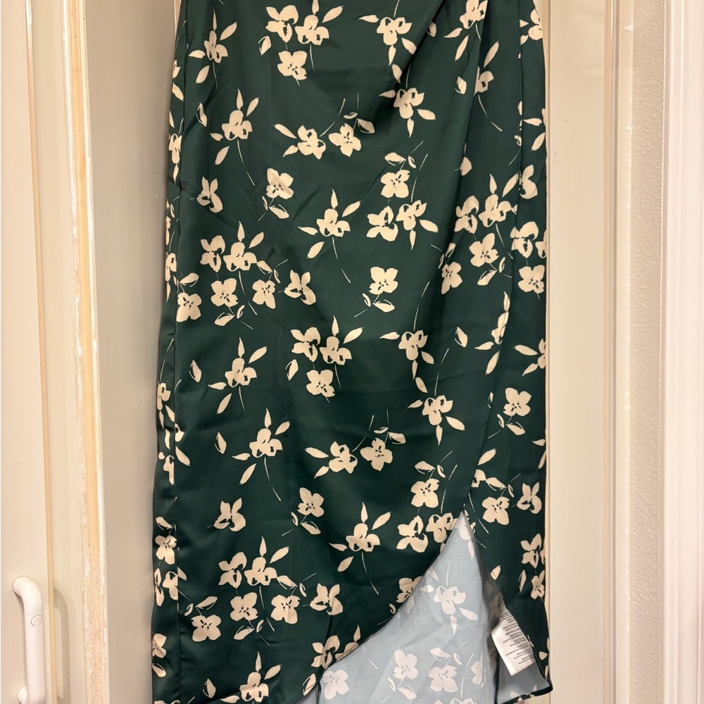 Urban Outfitters Green and Cream Floral Skirt
